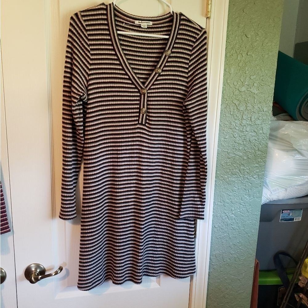 New, american Eagle ribbed, striped, mini, sweater‎ dress size L